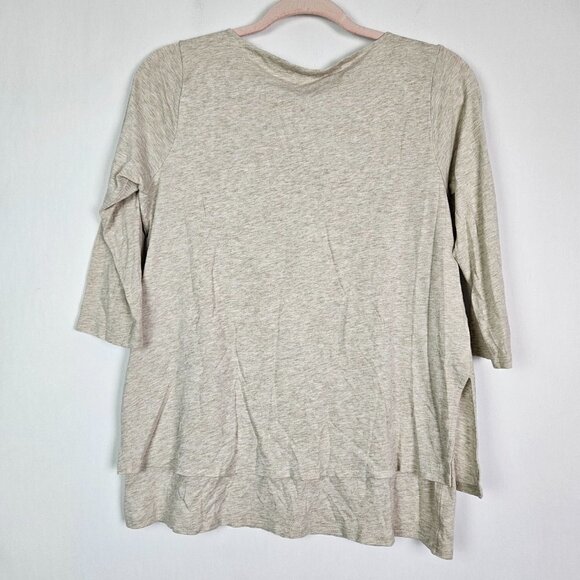 J. Jill Pure Jill Boat Neck Layered Tunic Top Oatmeal Heather S Petite - Picture 6 of 7